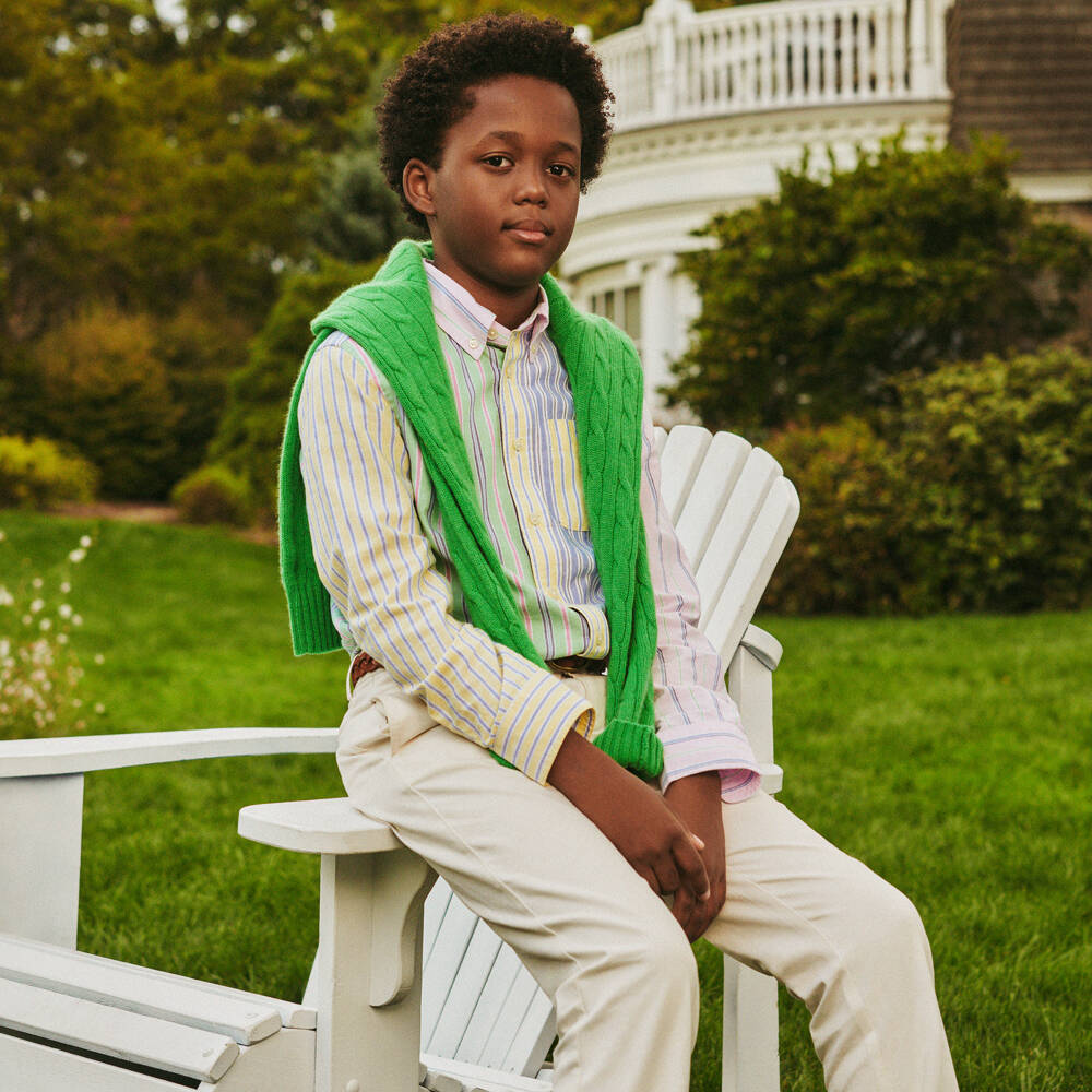 Ralph Lauren-Teen Boys Ivory Slim Stretch Denim Jeans | Childrensalon Outlet