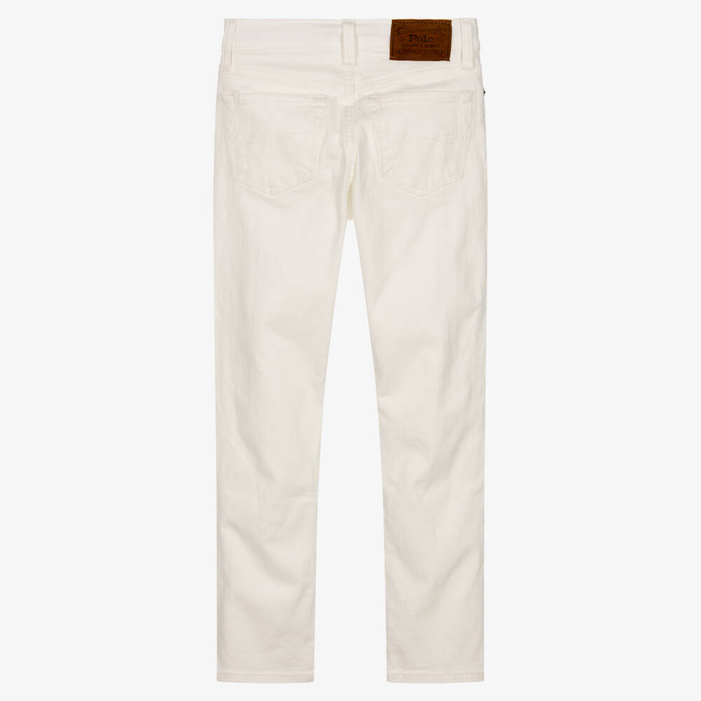 Ralph Lauren-Teen Boys Ivory Slim Stretch Denim Jeans | Childrensalon Outlet
