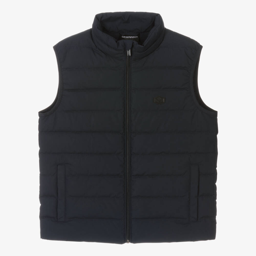 Emporio Armani-Teen Boys Navy Blue Down Gilet | Childrensalon Outlet