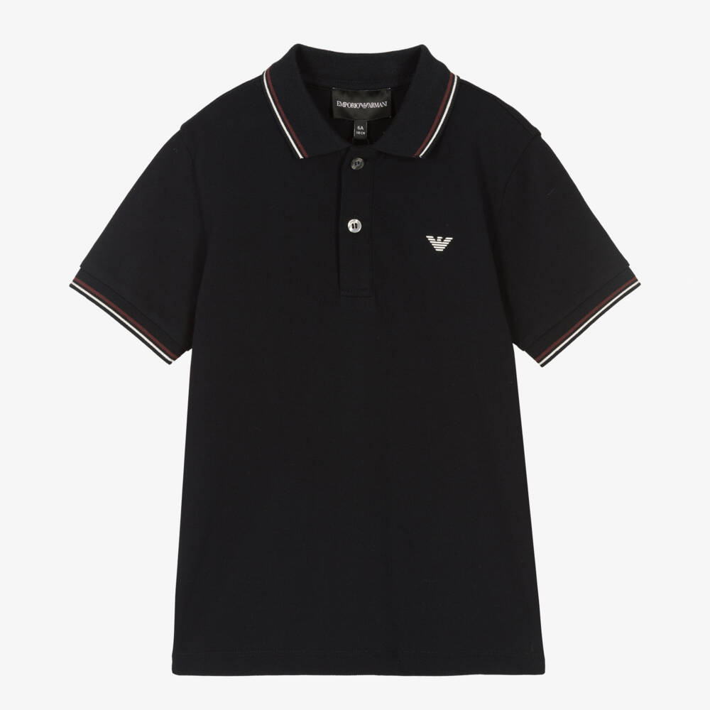 Emporio Armani-Teen Boys Navy Blue Polo Shirt | Childrensalon Outlet