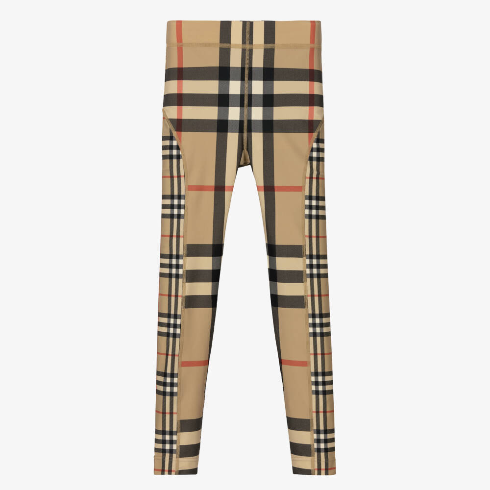 Burberry-Teen Girls Archive Beige Check Leggings | Childrensalon Outlet