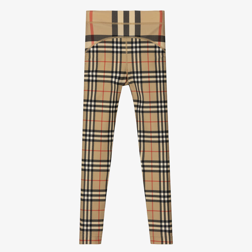 Burberry-Teen Girls Archive Beige Check Leggings | Childrensalon Outlet