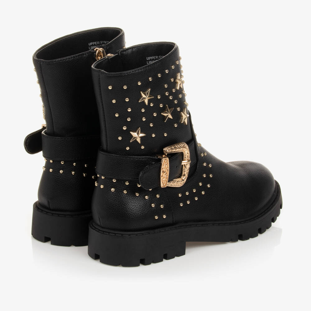 Angel's Face-Teen Girls Black Studded Faux Leather Boots | Childrensalon Outlet