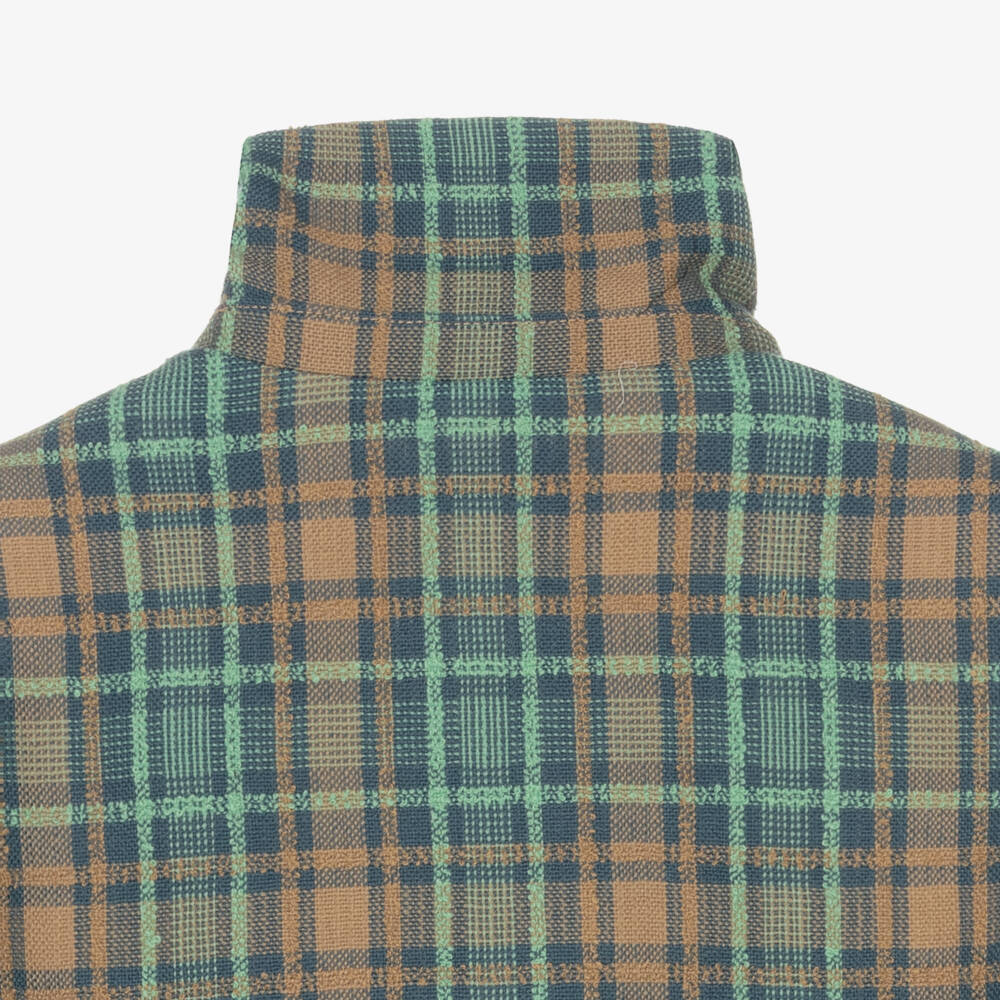 Gucci-Teen Girls Blue & Brown Wool Check Coat | Childrensalon Outlet