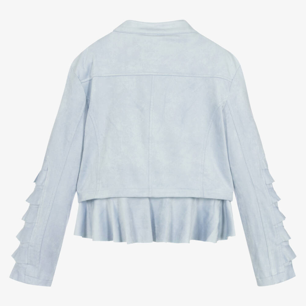 Angel's Face-Teen Girls Blue Faux Suede Biker Jacket | Childrensalon Outlet