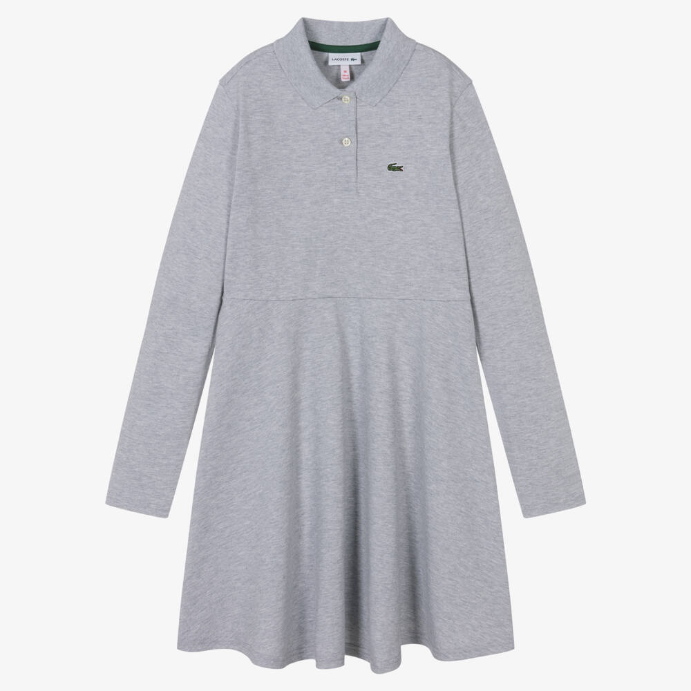 Lacoste-Teen Girls Grey Cotton Polo Dress | Childrensalon Outlet