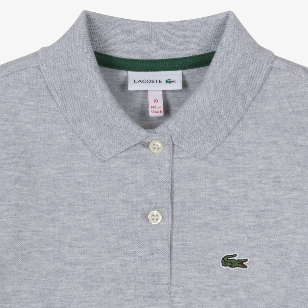 Lacoste-Teen Girls Grey Cotton Polo Dress | Childrensalon Outlet