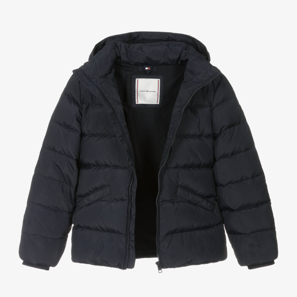Tommy Hilfiger-Teen Girls Navy Blue Down Padded Jacket | Childrensalon Outlet