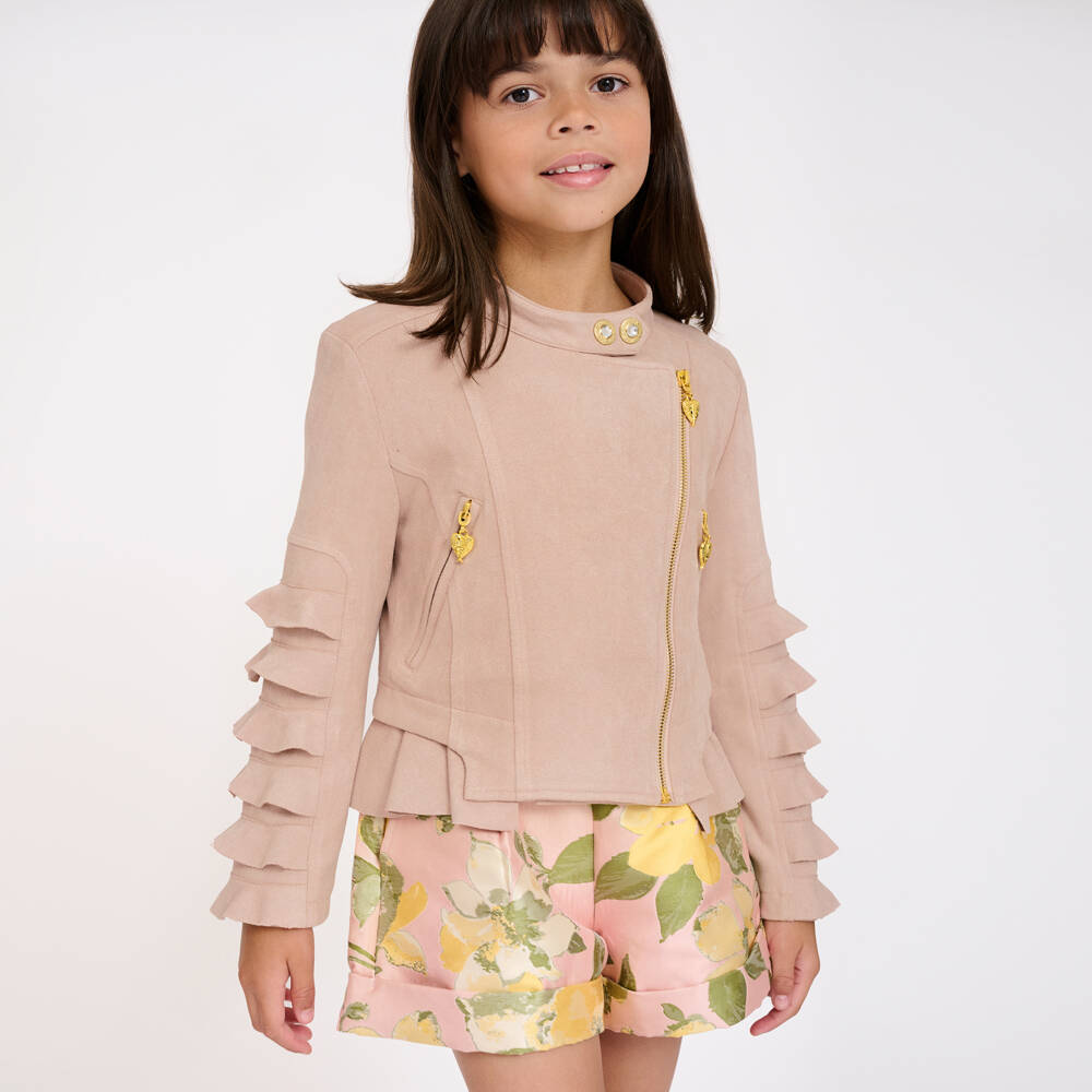 Angel's Face-Teen Girls Pink Faux Suede Biker Jacket | Childrensalon Outlet
