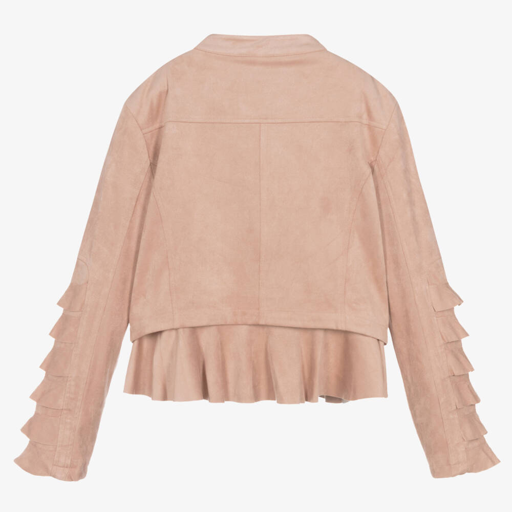 Angel's Face-Teen Girls Pink Faux Suede Biker Jacket | Childrensalon Outlet