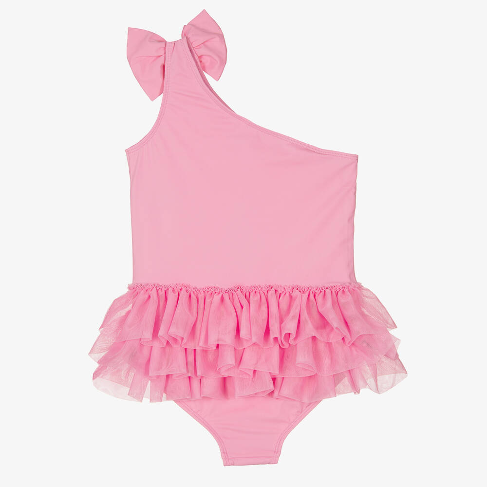 Angel's Face-Teen Girls Pink One Shoulder Swimsuit (UPF50+) | Childrensalon Outlet