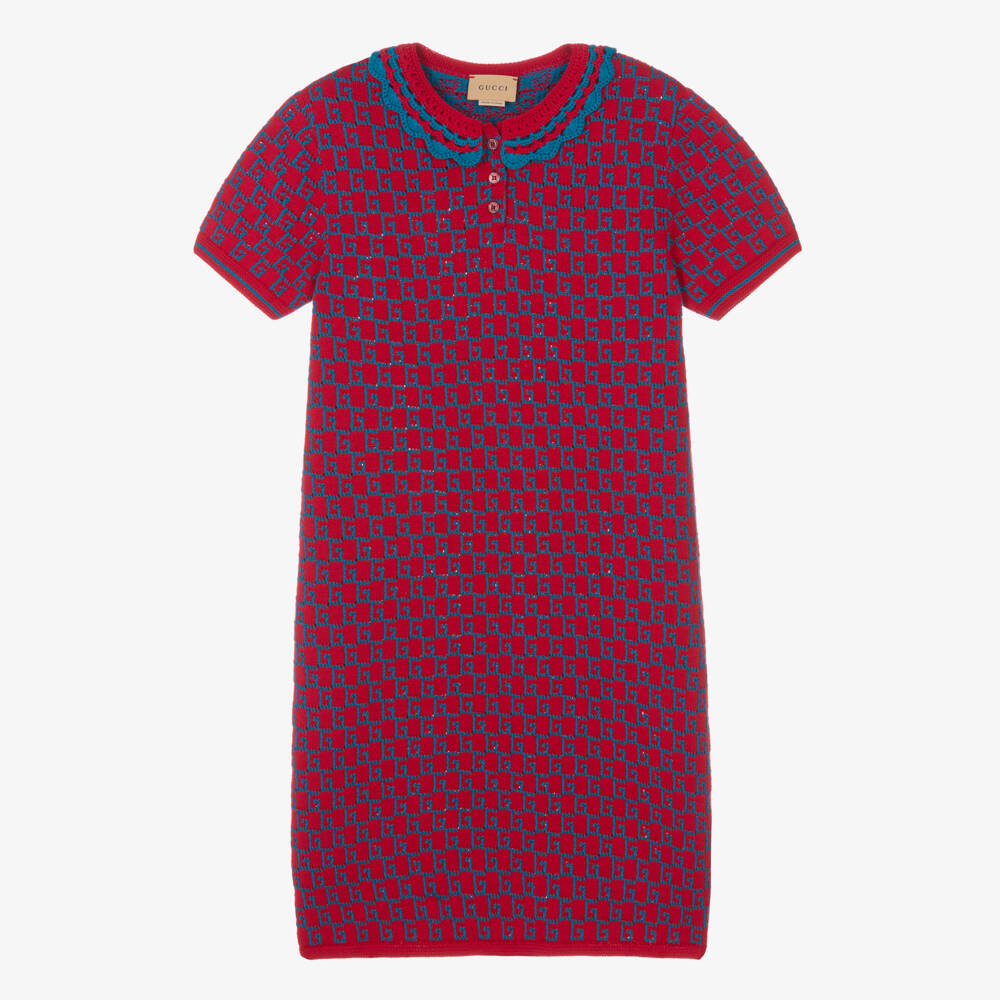 Gucci-Teen Girls Red & Blue Knit Dress | Childrensalon Outlet