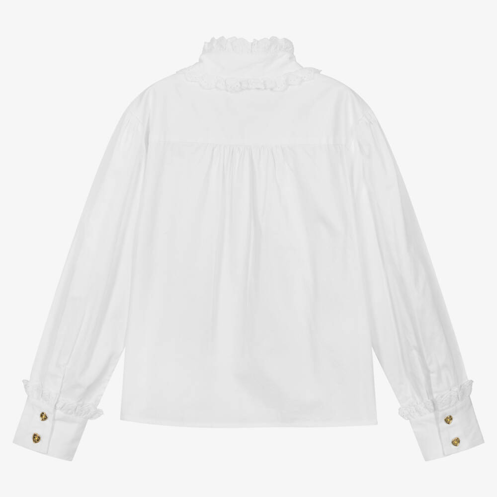 Angel's Face-Teen Girls White Cotton Ruffle Blouse | Childrensalon Outlet