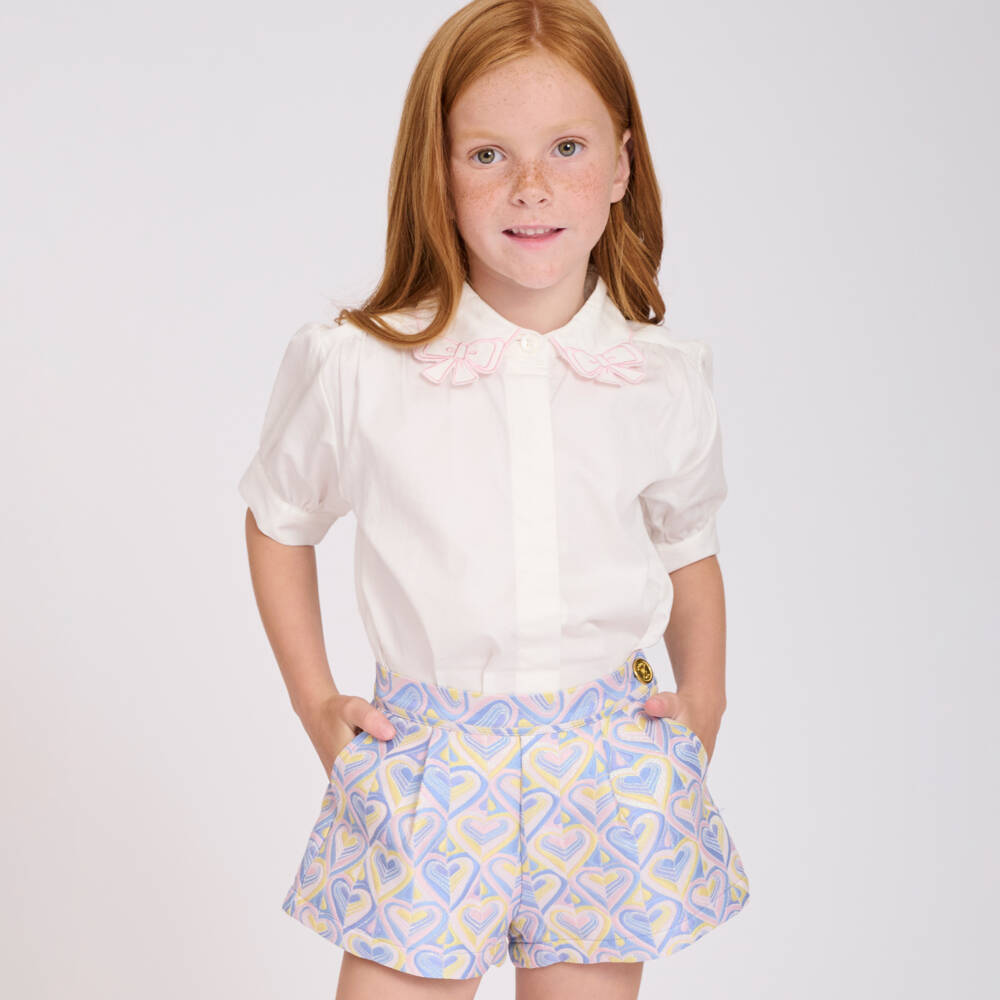 Angel's Face-Teen Girls White & Pink Cotton Blouse | Childrensalon Outlet