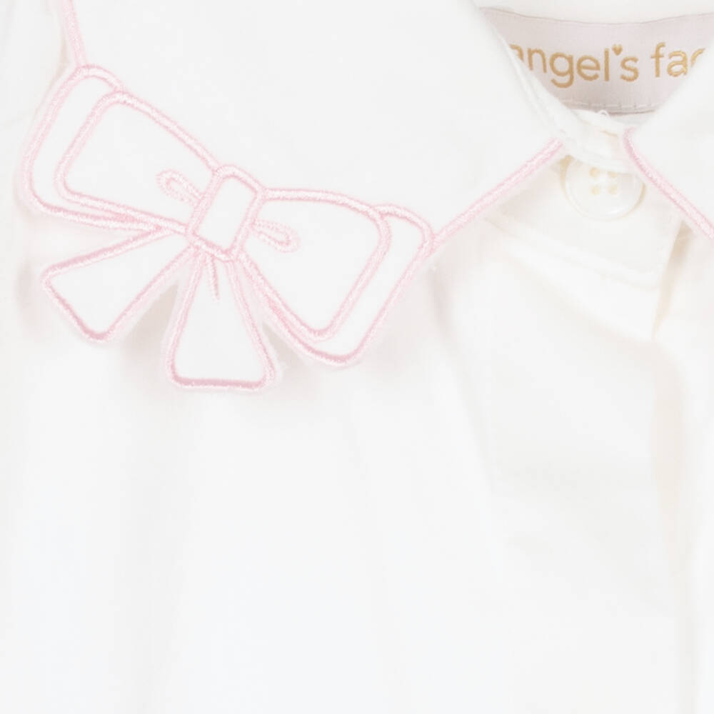 Angel's Face-Teen Girls White & Pink Cotton Blouse | Childrensalon Outlet