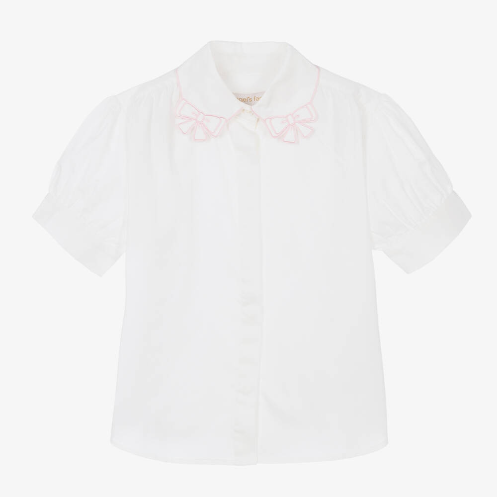 Angel's Face-Teen Girls White & Pink Cotton Blouse | Childrensalon Outlet