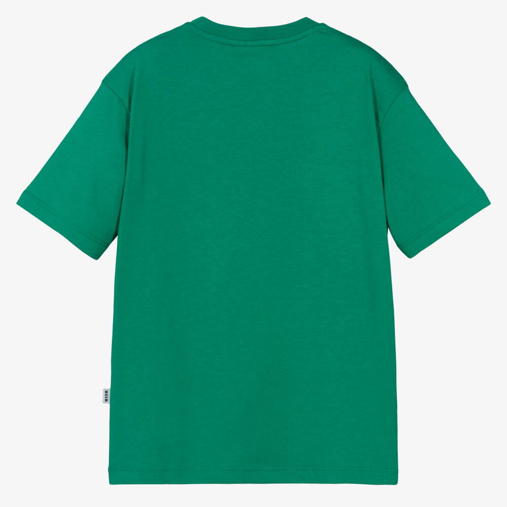MSGM-Teen Green Cotton T-Shirt | Childrensalon Outlet