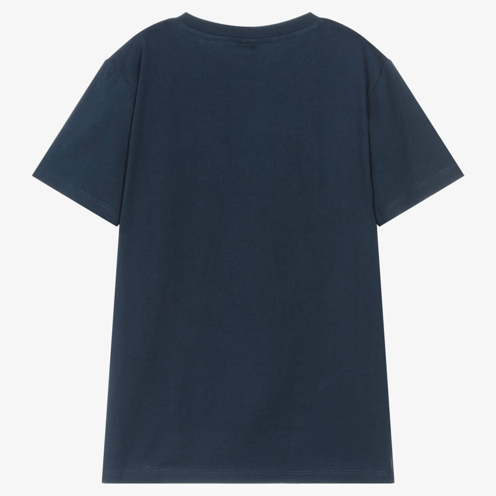 Stella McCartney Kids-Teen Navy Blue Organic Cotton T-Shirt | Childrensalon Outlet