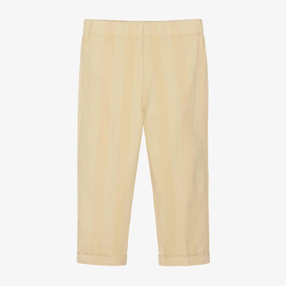 The Animals Observatory-بنطلون قطن تويل مقلم لون بيج | Childrensalon Outlet