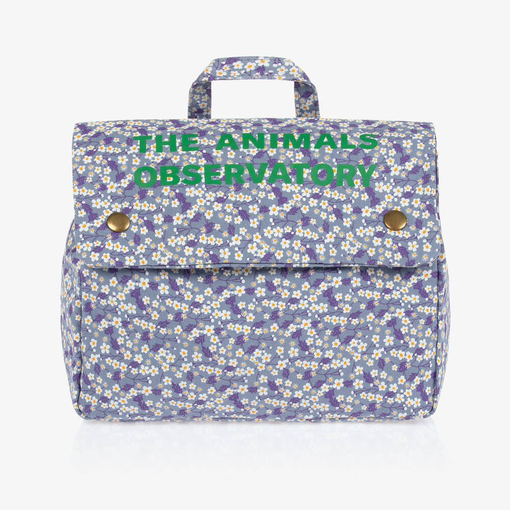 The Animals Observatory - Blue Floral Backpack (24cm) | Childrensalon
