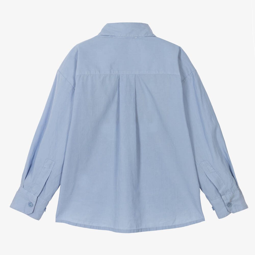 The Animals Observatory-Голубая рубашка из тенсела | Childrensalon Outlet