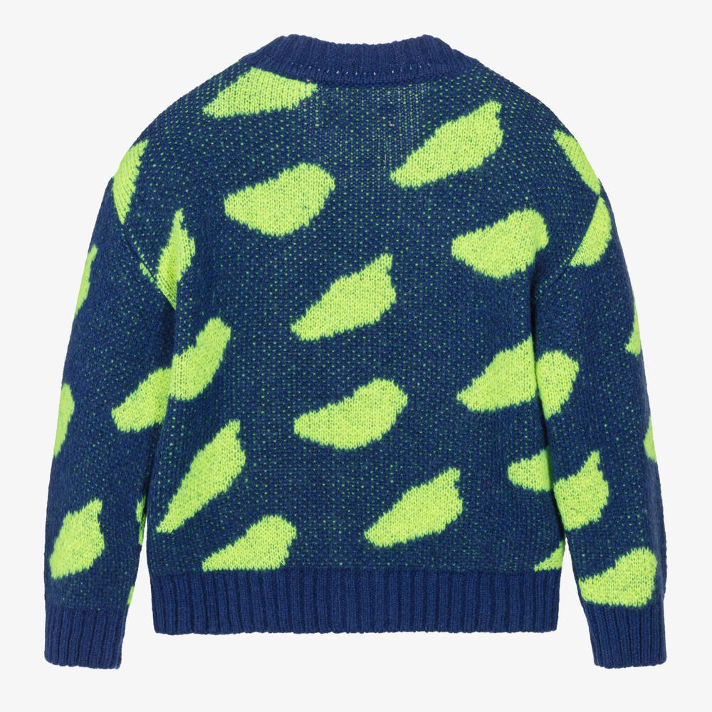 The Animals Observatory Blue Yellow Knitted Cardigan