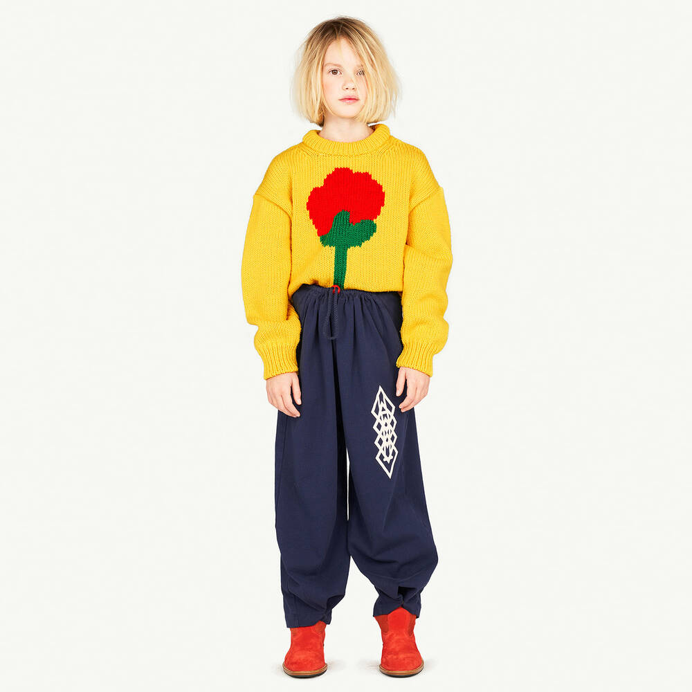 The Animals Observatory-Bright Yellow Intarsia Wool Sweater | Childrensalon Outlet
