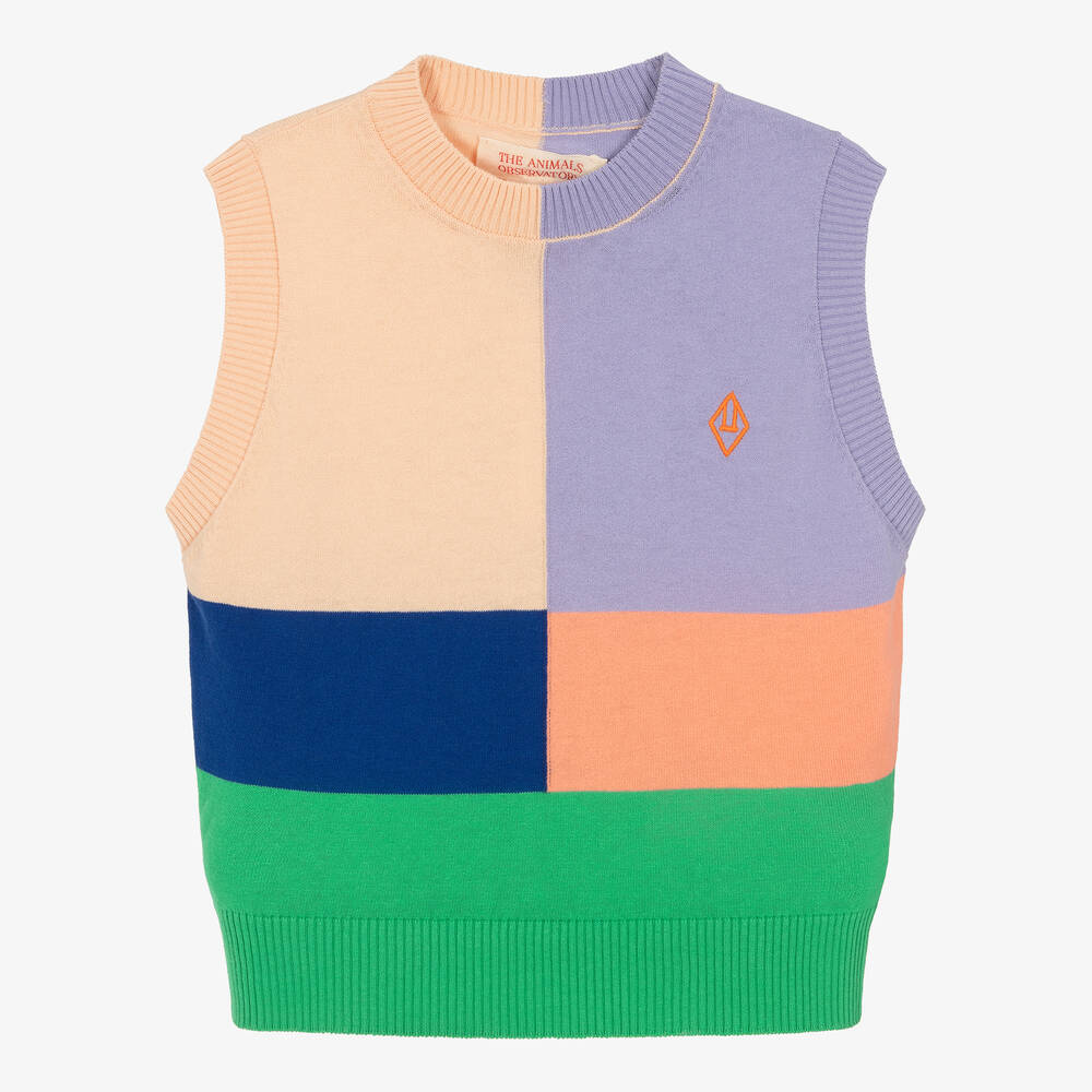 The Animals Observatory-Colour Block Knit Sweater Vest | Childrensalon Outlet