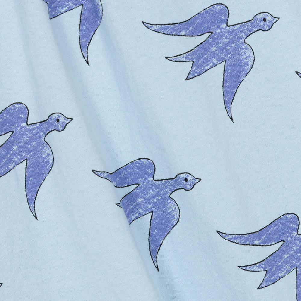 The Animals Observatory - Girls Blue Cotton Bird Dress