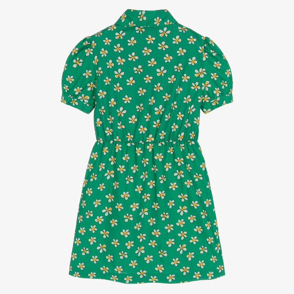 The Animals Observatory-Girls Green Daisy Dress | Childrensalon Outlet