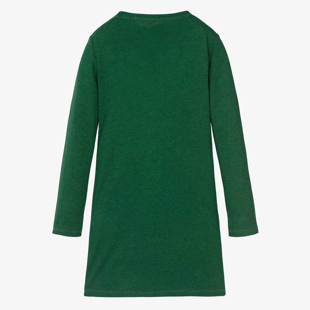 The Animals Observatory-Girls Green Logo Jersey Dress | Childrensalon Outlet