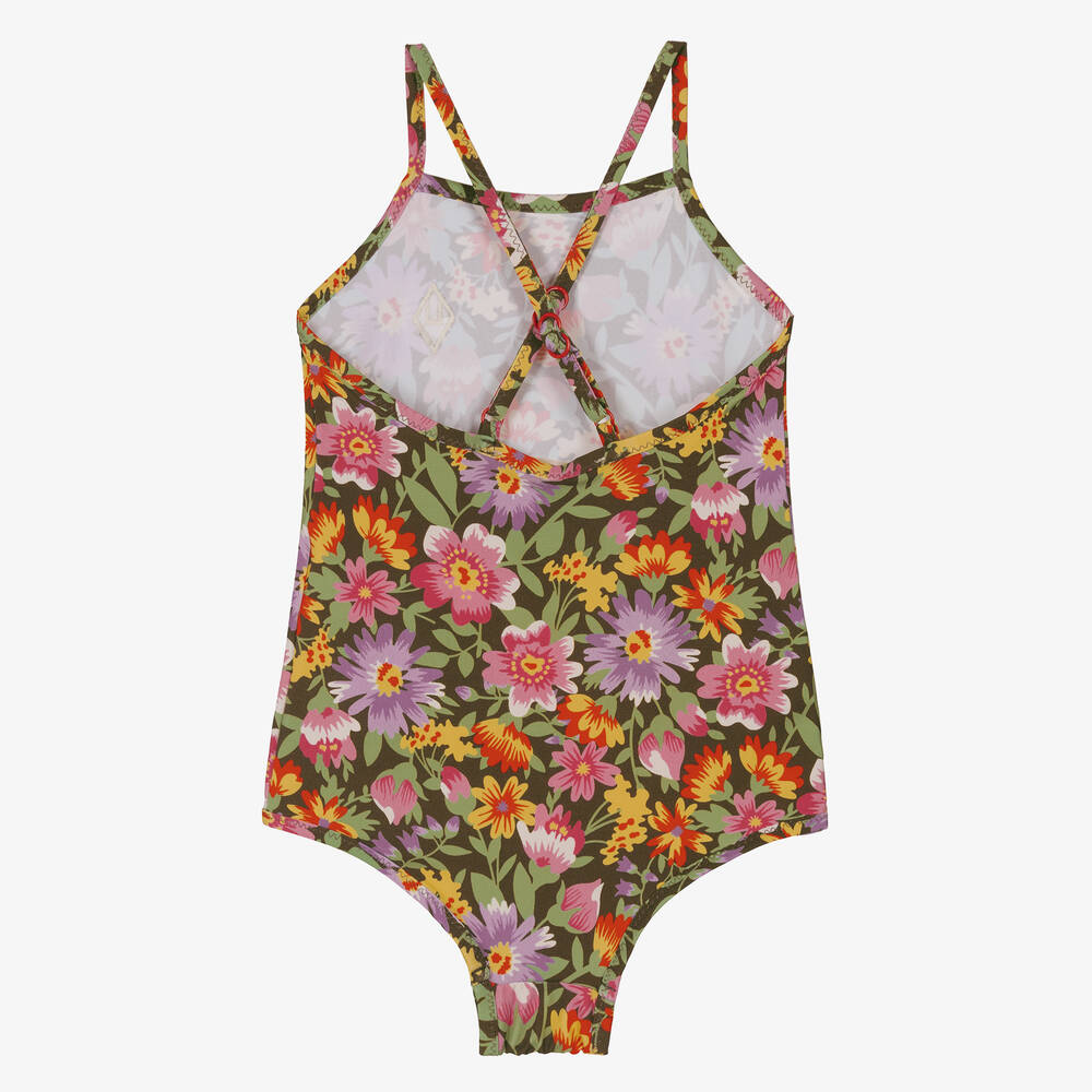 The Animals Observatory-مايّو لون أخضر وزهري بطبعة ورود للبنات | Childrensalon Outlet