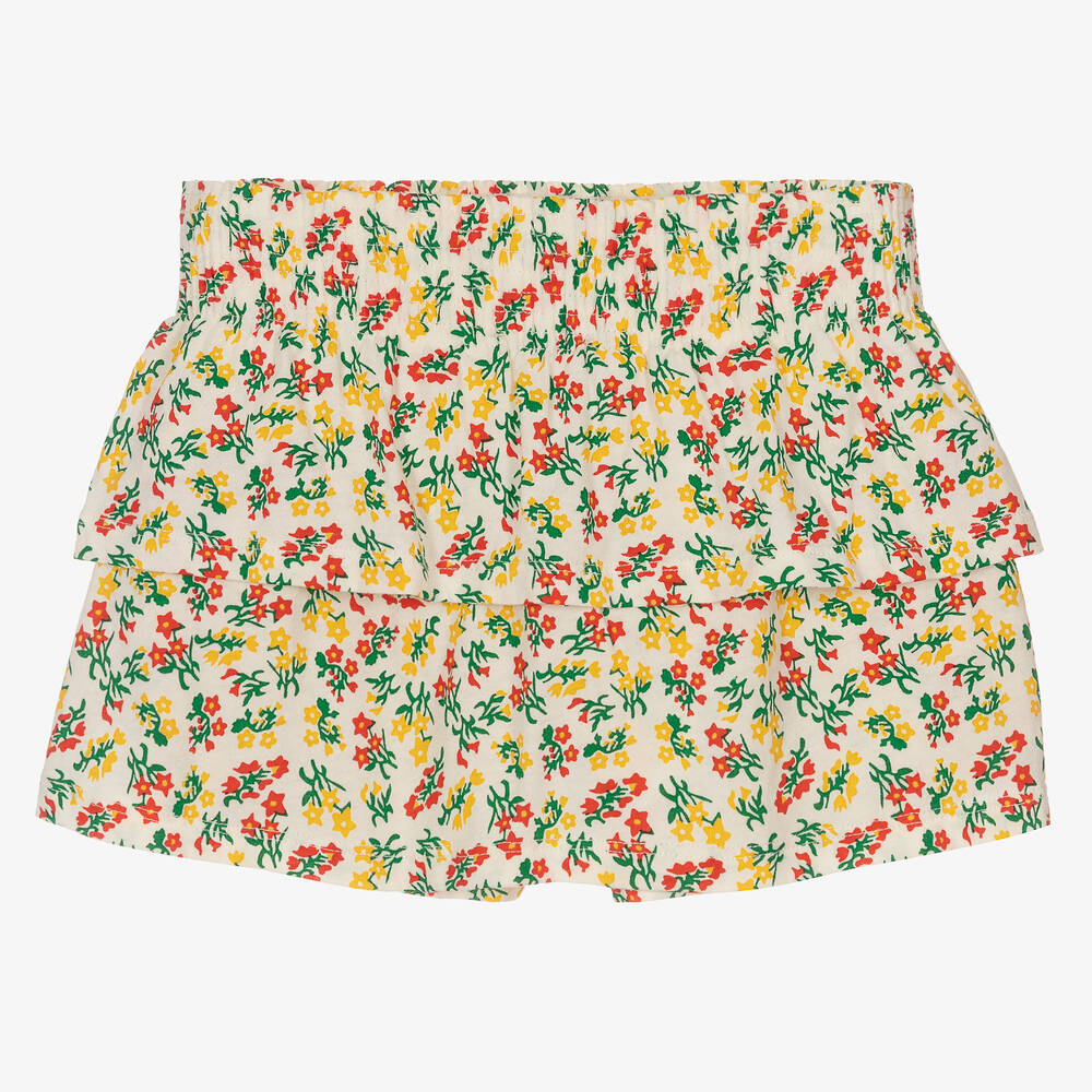 The Animals Observatory-تنورة قطن لون عاجي بطبعة ورود | Childrensalon Outlet