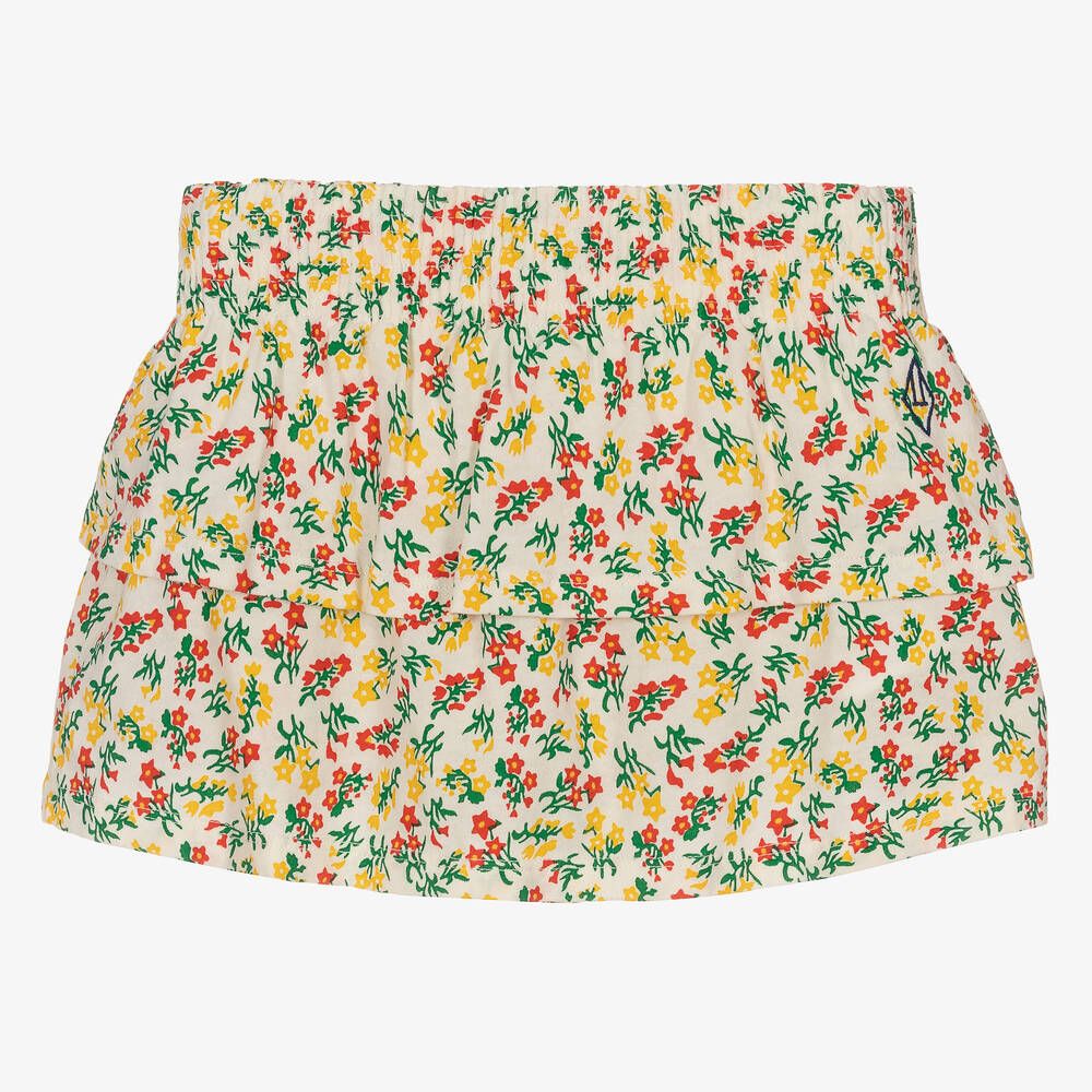 The Animals Observatory-Girls Ivory Cotton Floral Skirt | Childrensalon Outlet