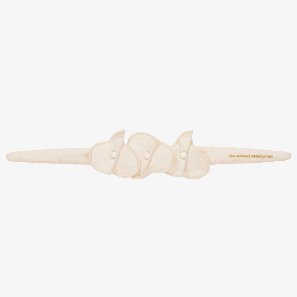 The Animals Observatory - Girls Ivory Cotton Flower Belt | Childrensalon