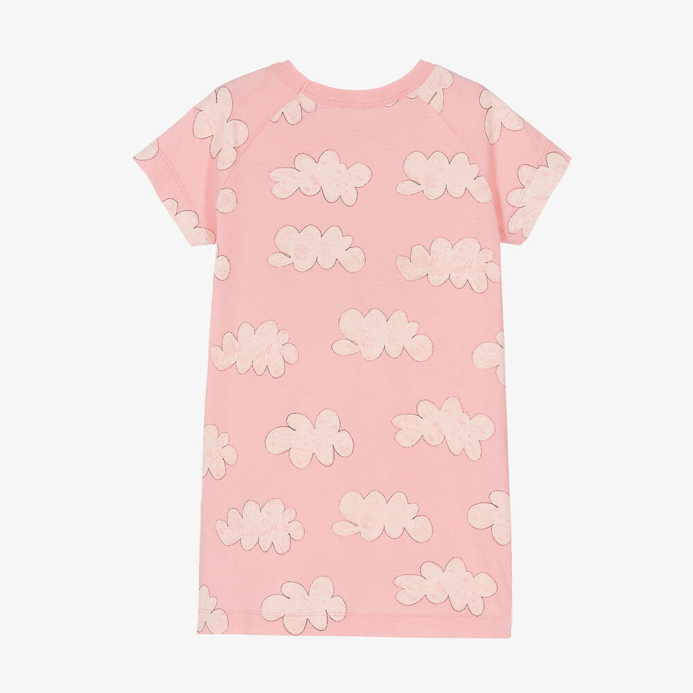 The Animals Observatory-Розовое хлопковое платье с облаками | Childrensalon Outlet