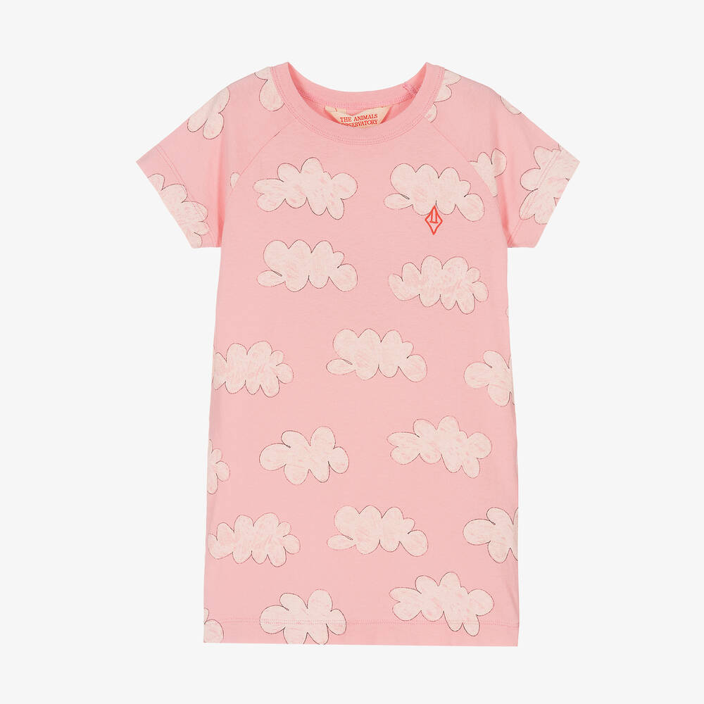 The Animals Observatory - Girls Pink Cotton Cloud Dress | Childrensalon