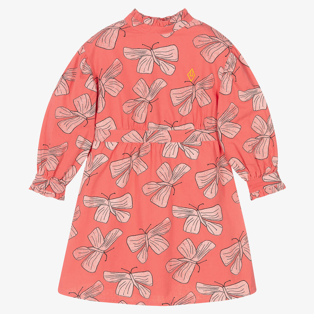 The Animals Observatory - Girls Pink Cotton Dress | Childrensalon