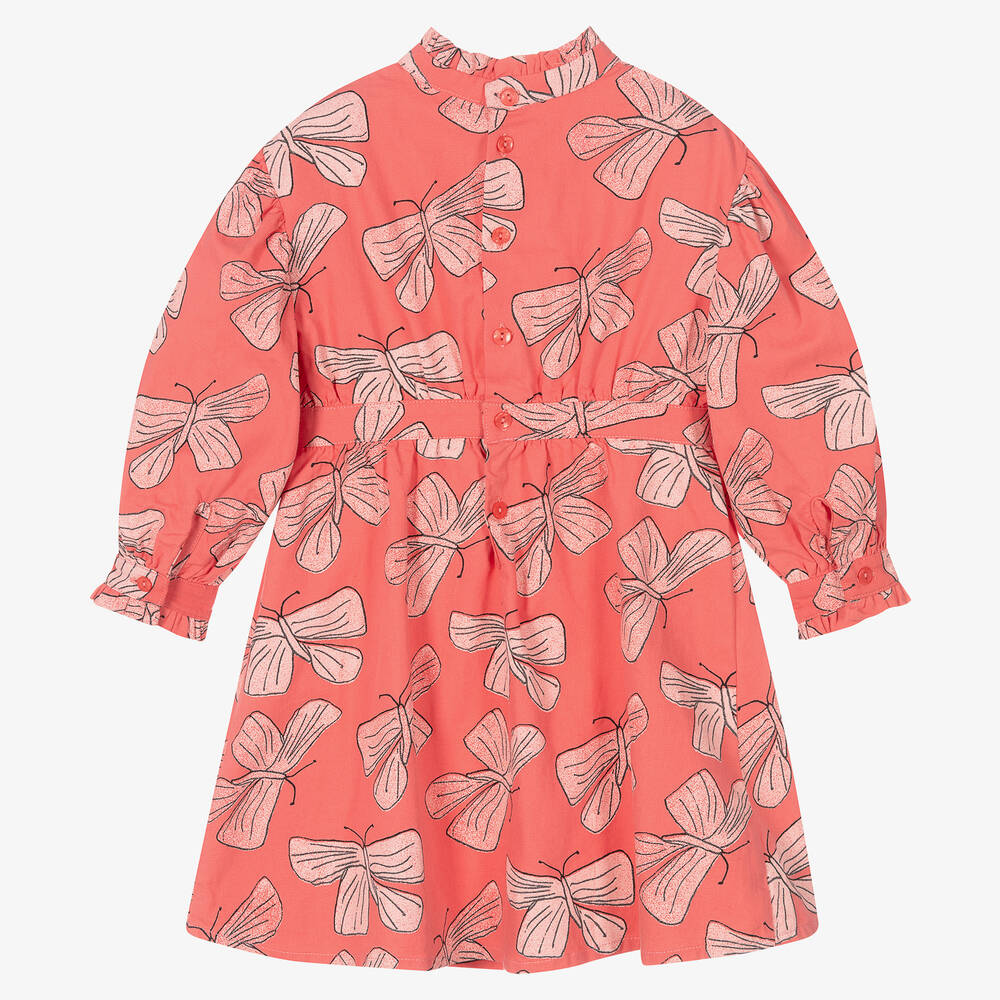 The Animals Observatory-فستان قطن وكتان لون زهري | Childrensalon Outlet