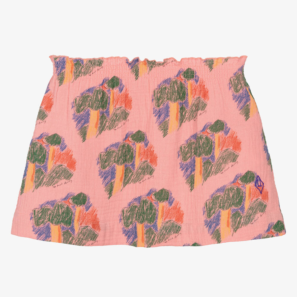 The Animals Observatory - Розовая хлопковая юбка с деревьями | Childrensalon