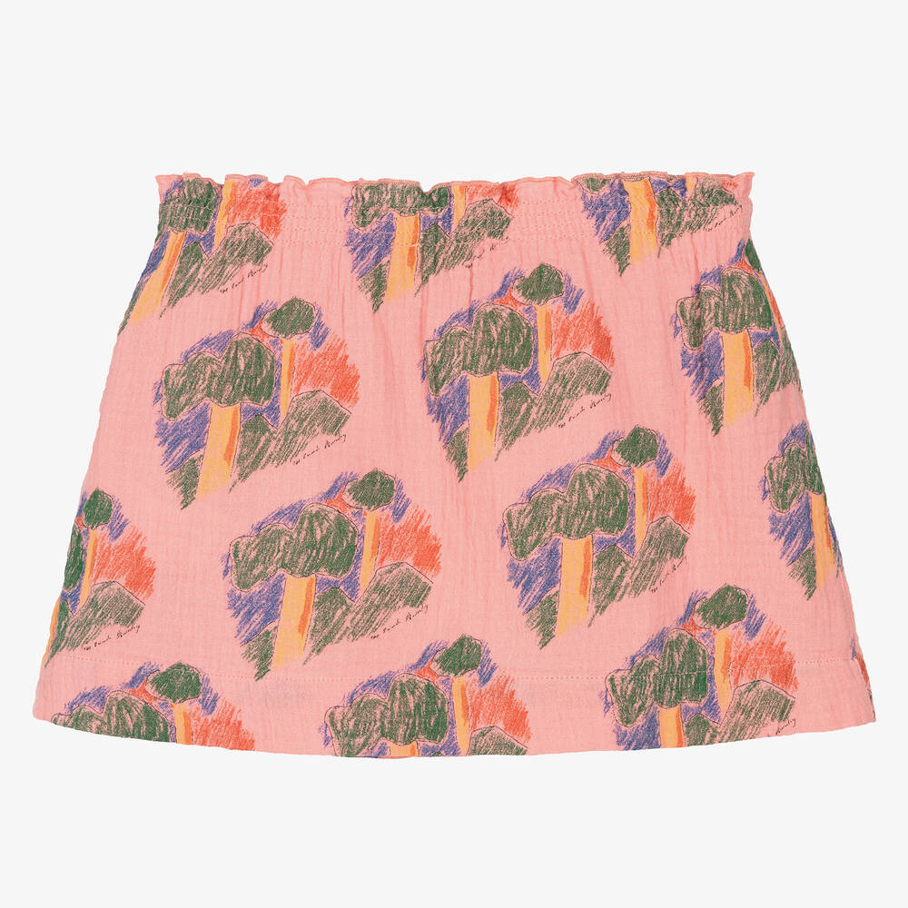 The Animals Observatory-Girls Pink Cotton Trees Skirt | Childrensalon Outlet