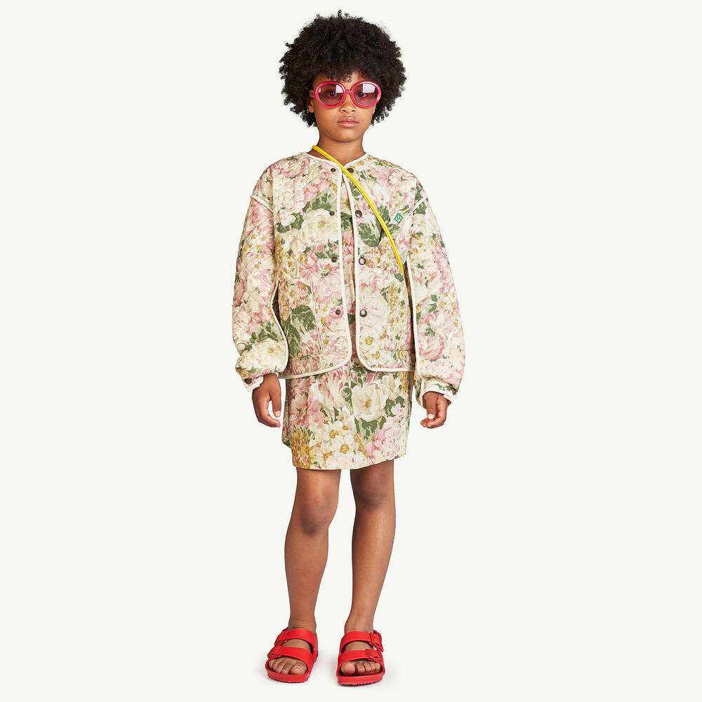 The Animals Observatory-جاكيت بوجهين قطن لون زهري وعاجي للبنات | Childrensalon Outlet