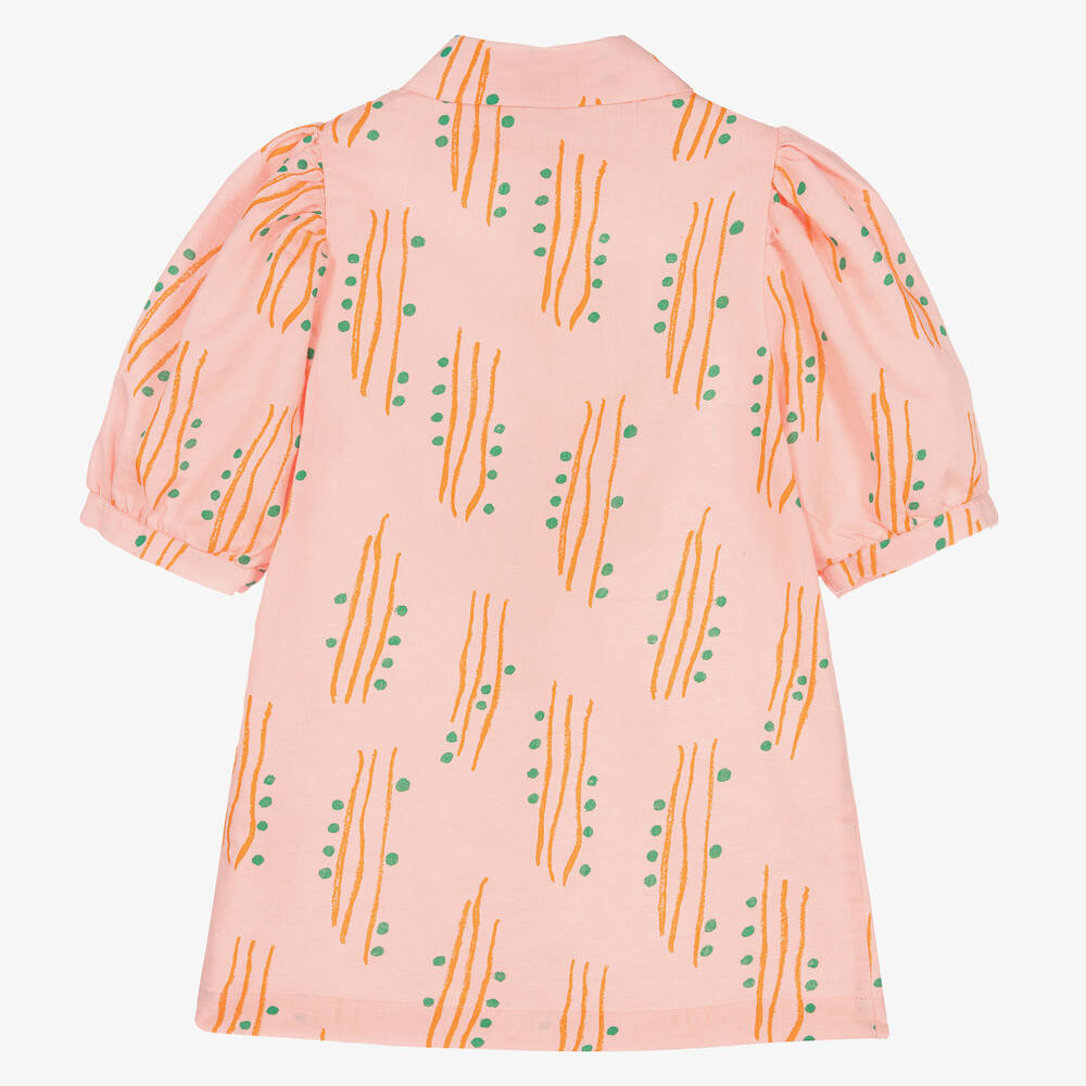 The Animals Observatory-فستان قطن وكتان لون زهري | Childrensalon Outlet