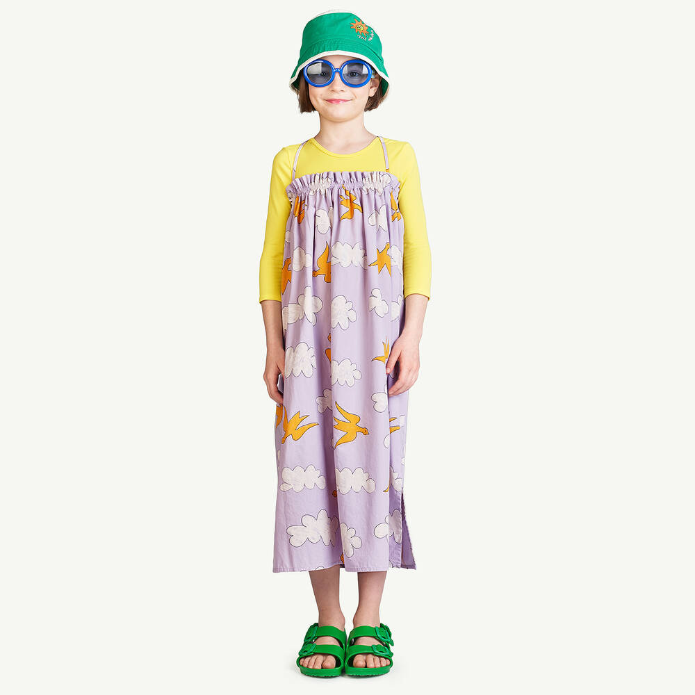 the animals observatory dress　2Y The Animals Observatory - Girls Purple Cotton Bird Dress
