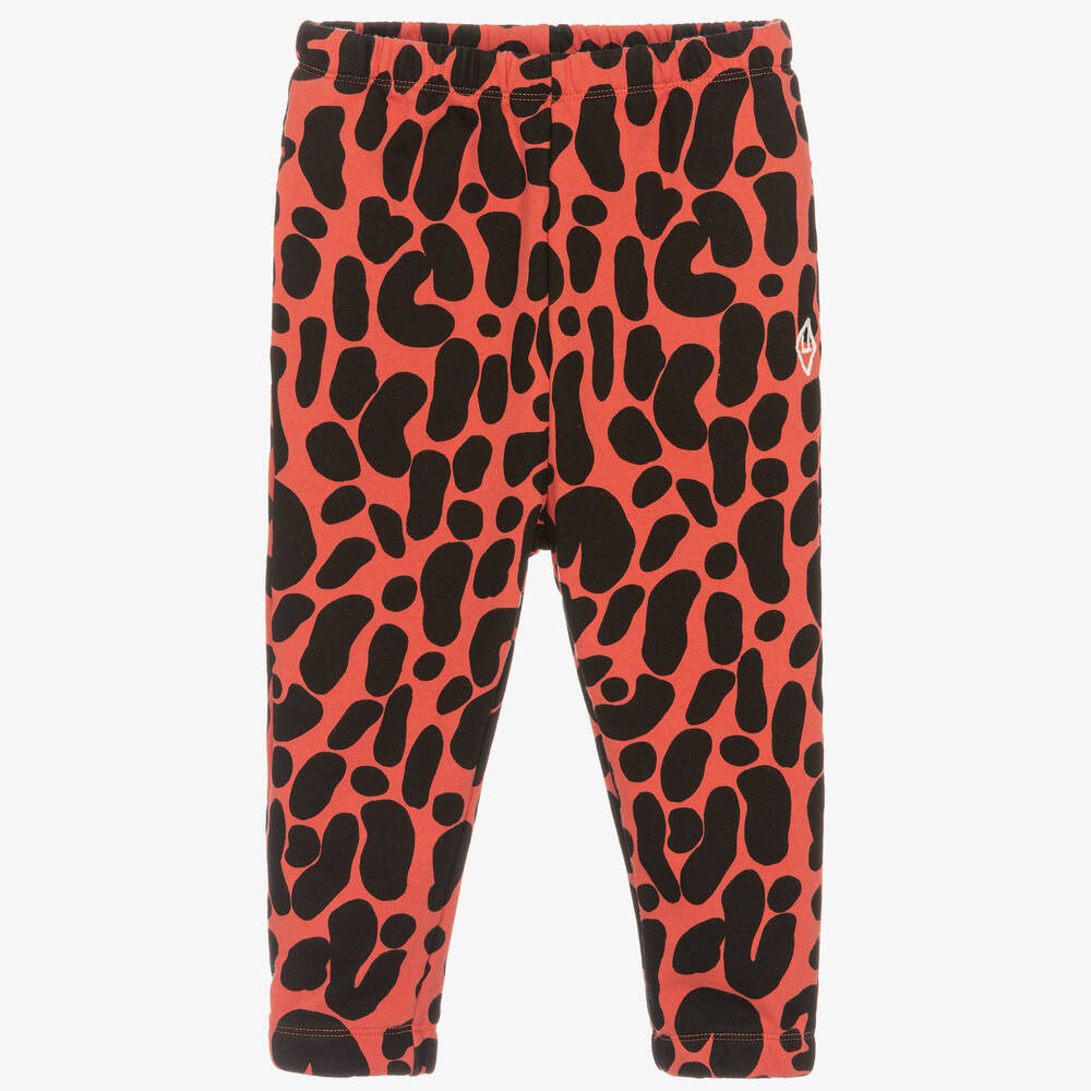 The Animals Observatory - Girls Red Cotton Animal Print Joggers | Childrensalon