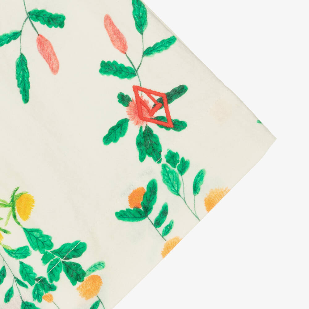 The Animals Observatory-Girls White Cotton Floral Print Skirt | Childrensalon Outlet