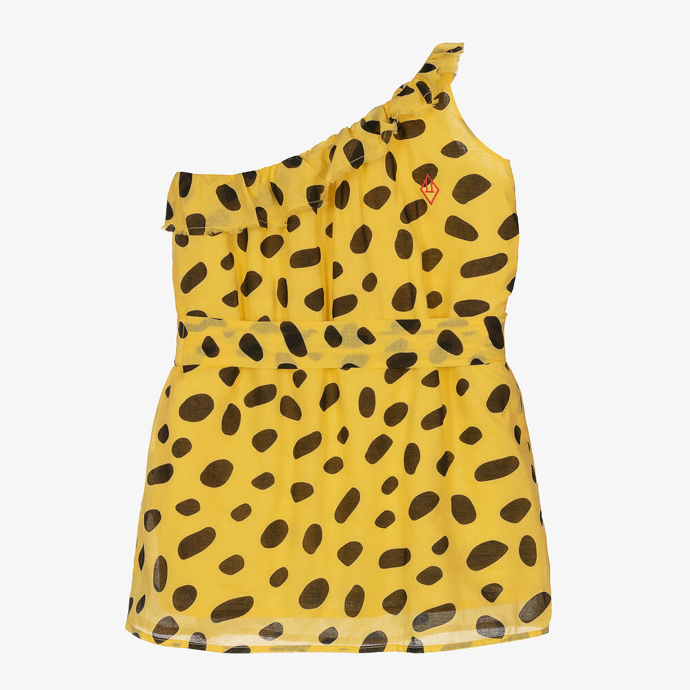 The Animals Observatory - Girls Yellow & Black Cotton Dress | Childrensalon