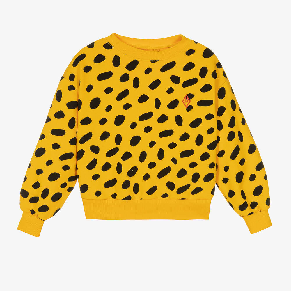 The Animals Observatory - Girls Yellow & Black Cotton Sweatshirt | Childrensalon