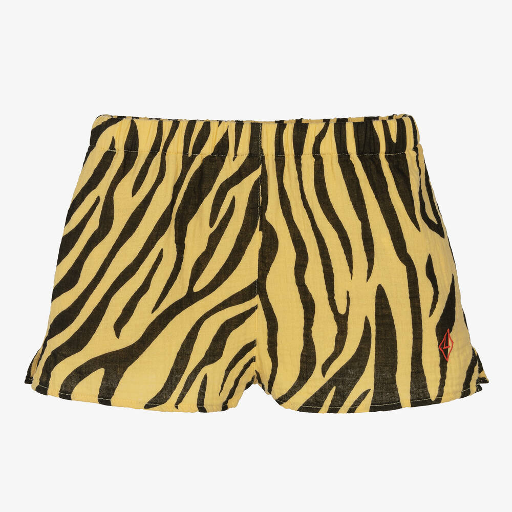 The Animals Observatory-Girls Yellow & Black Zebra Shorts | Childrensalon Outlet
