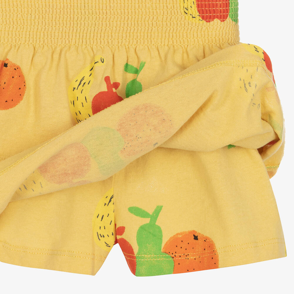 The Animals Observatory-Желтая хлопковая юбка-шорты с фруктами | Childrensalon Outlet